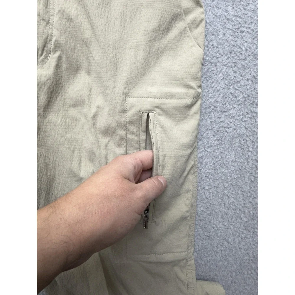 Athleta Trekkie Utility Cargo Pants Womens 0 Beige Hiking Travel Zip Pockets